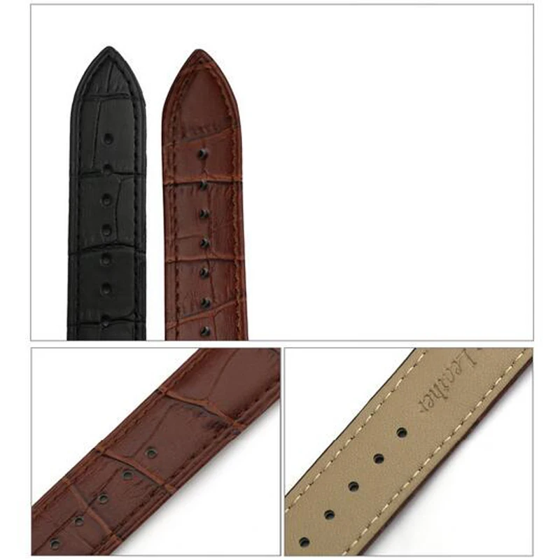 Original 20mm Watch Strap Band High Quality Genuine Calf Hide Leather Watchband Bracelet for CARNIVAL Brand Wristwatches Clock