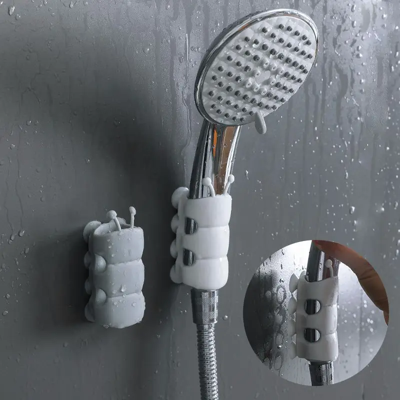 Removable Silicone Shower Head Holder Bracket Suction Cup Handheld Bathroom 
