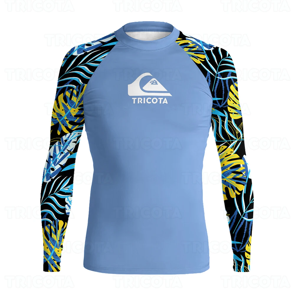 

Men Surfing Rash Guard T-Shirt UV Protection Lycra Rashguard Tops Long Sleeve UPF 50+ Swimsuit Quick Dry Surfing Diving Clothing