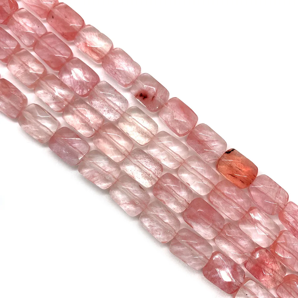 

Natural Stone Faceted Square Agate Watermelon Crystal DIY Handmade Jewelry Creative Bracelet Necklace Jewelry Accessories