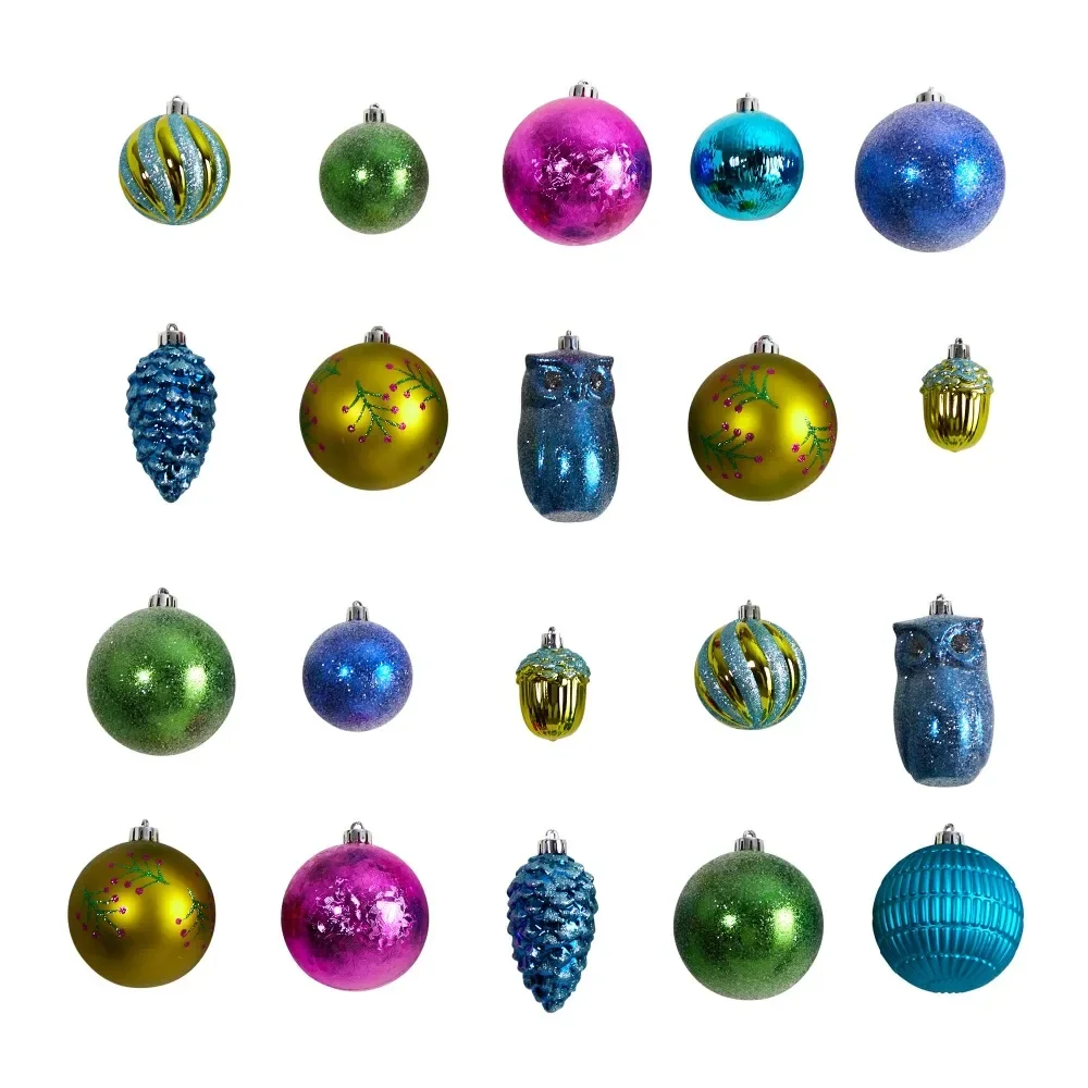 

50 Count Christmas Tree Ornament Box Set Re-Useable Container Christmas Decorations 2024 Holiday Deluxe Shatterproof Decoration