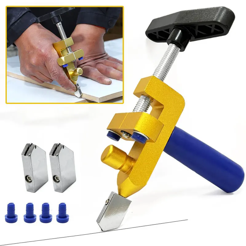 Glass Cutter Tile Glass Cutter Tile Cutting Tool Glass Ceramic Tile Cutter Knife Wheel 2 in 1 Diamond Roller Cutter Cutting Machine Opener Breaker Tools Accessories