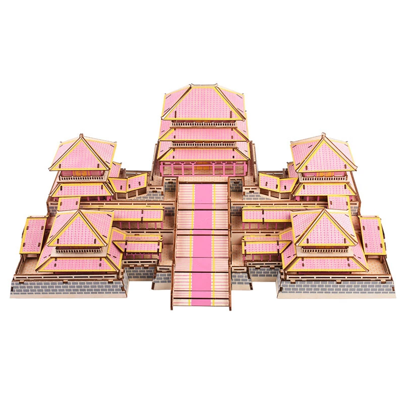 EPang Palace 3D Wooden Puzzle Jigsaw Chinese History Building House Model DIY Kids Educational Toys For Children Adult Gift 3