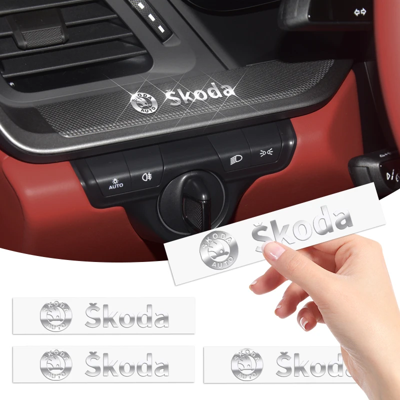 금속 자동차 창 스티커 엠블럼 자동차 장식 와이퍼 데칼 반사 스티커 Skoda Enyaq A7 Superb Rapid Kamiq Octavia Kodiaq Fabia