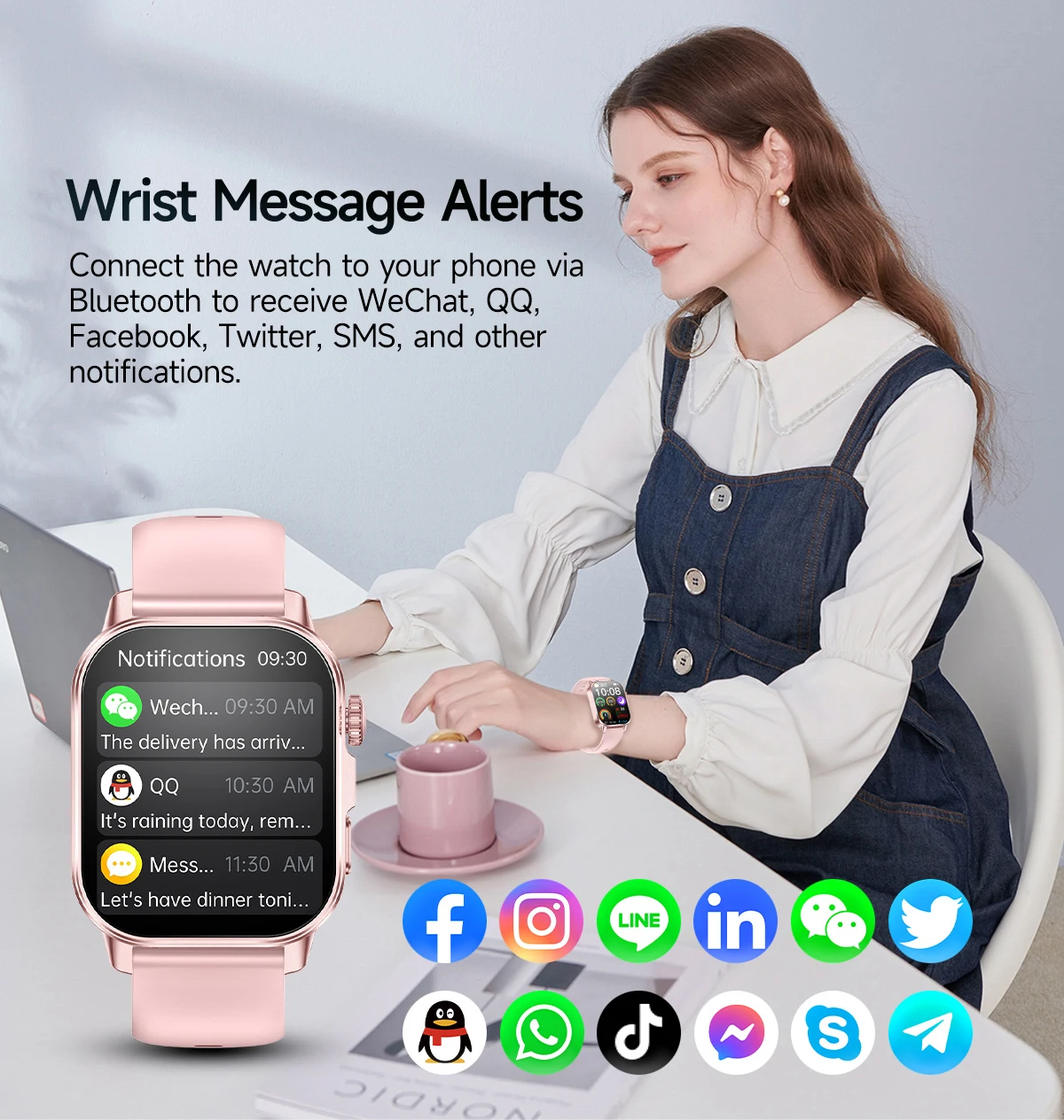 Smartwatch dames ecg bmi lichaamsvet analyse bluetooth bellen_voghion.com