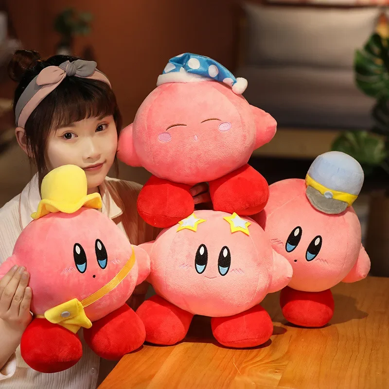 

30cm Kawaii Kirby Plush Toys Doll Anime Cartoon Star Kirby Student Police Series Stuffed Toys Doll Girl Kawaii Room Decor Gift