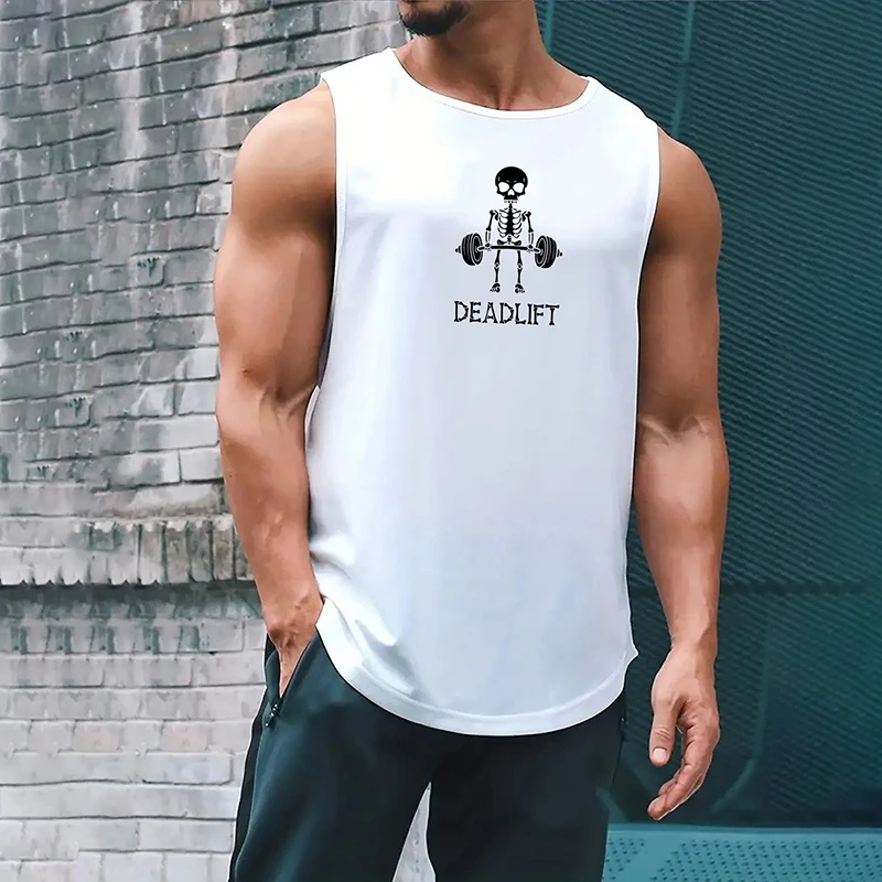 

Bull Head Print A-Shirt Tanks Sport Sleeveless Vest Gym Clotheing Top Graphic T Shirts Men's T-Shirt Good Omens Running Marathon