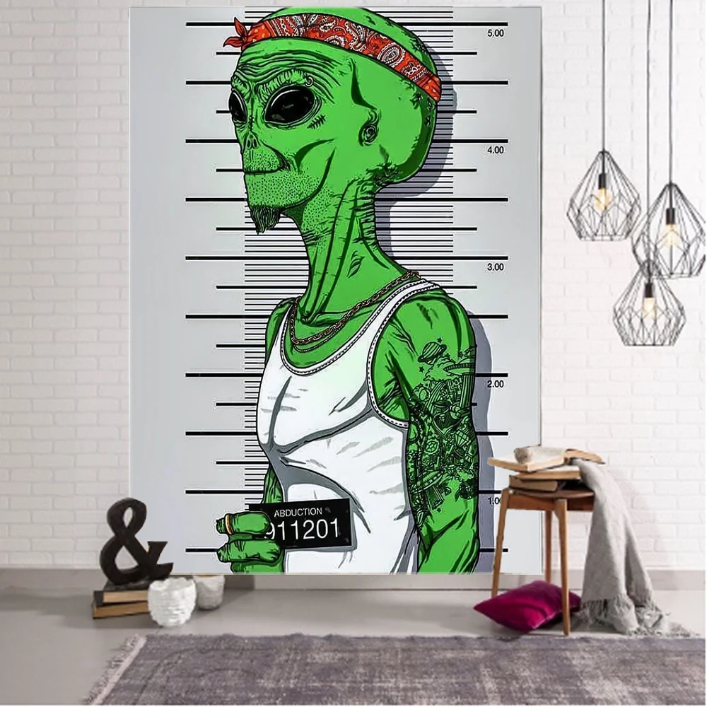 Sci-Fi Alien Decorative Tapestry Mandala Boho Hippie Wall Decor Tapestry Wall Covering Home Decor Cute Room