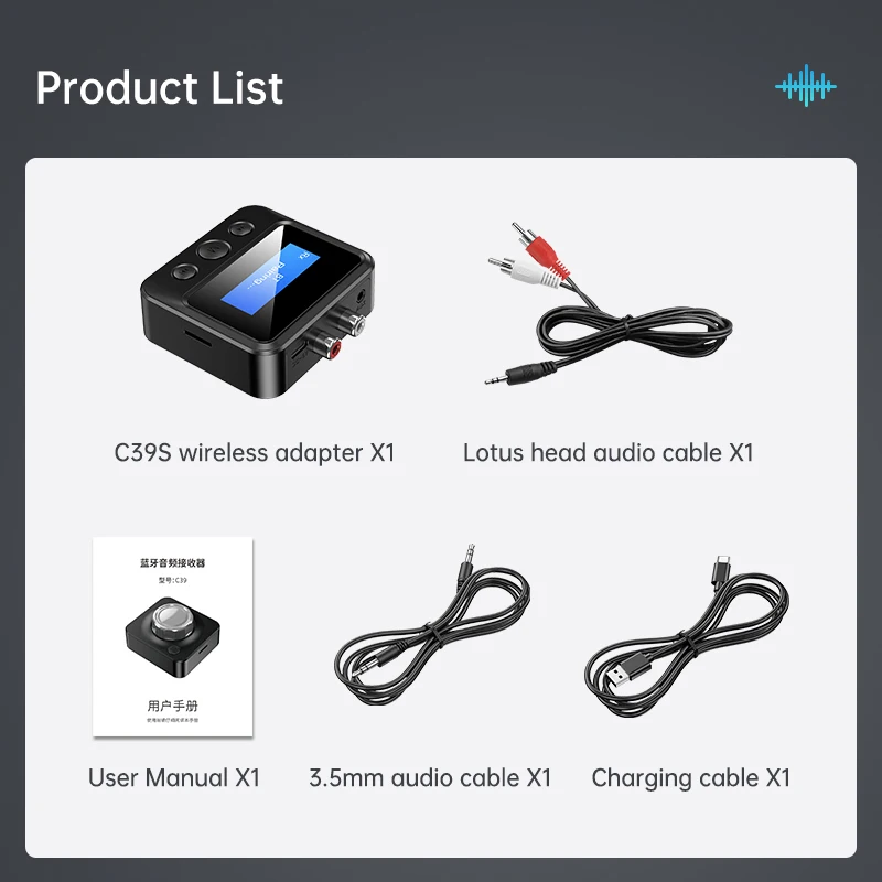 Bluetooth 5.0 Transmitter Receiver EDR Wireless Adapter USB Dongle 3.5mm AUX RCA for TV PC Headphones Home Stereo Car HIFI Audio