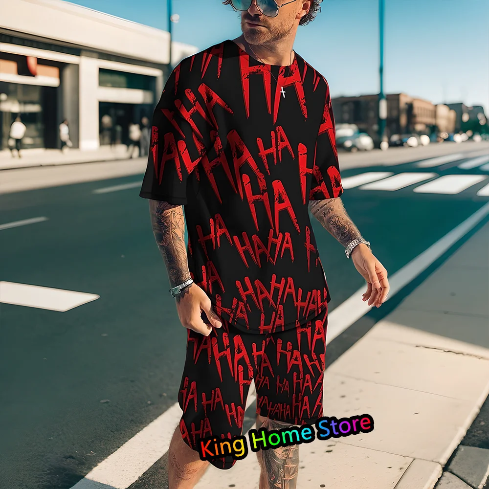 Man Tracksuit Trousers 3D Short Sleeve Tshirt Shorts Jogging Suit Fashion Streetwear 2 Piece Outfits Track Suit Men Clothes