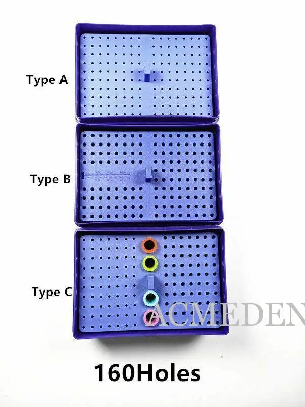 

1Pcs Blue 160 Holes Dental Root Canal Reamers Holder Disinfection Box Sterilize