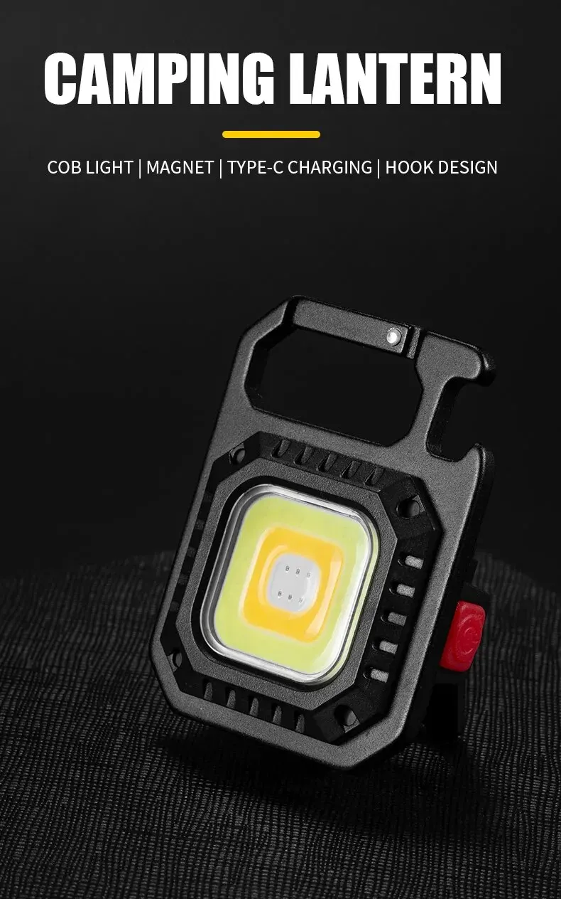 Outdoor Super Mini Portable LED Flashlight Keyring Rechargeable Multi Light Source Lamp with Magnet Bottle Opener Flashlight