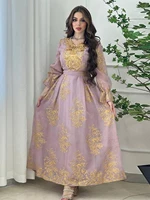 Abaya-Robe de Soirée de Luxe pour Femme Musulmane, Caftan Brodé, Col en V, Manches sulf, Arabe, Turquie, Dubaï, Marocain, Eid Ramadan 6