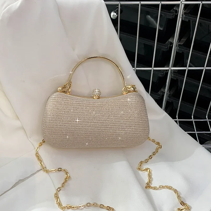 2023 Diamond Evening Clutch Bag For Women Wedding Golden Clutch Purse Chain  Shoulder Bag Small Party Handbag With Metal Handle