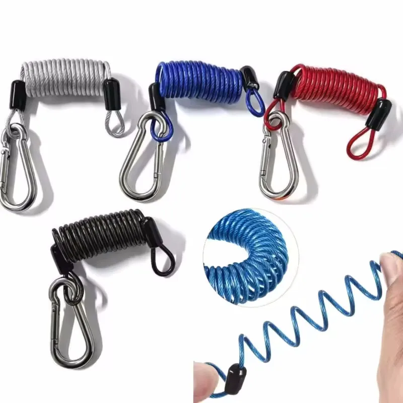 Durable Anti-Loss Steel Wire Spring Keychain with Elastic Telescopic Chain