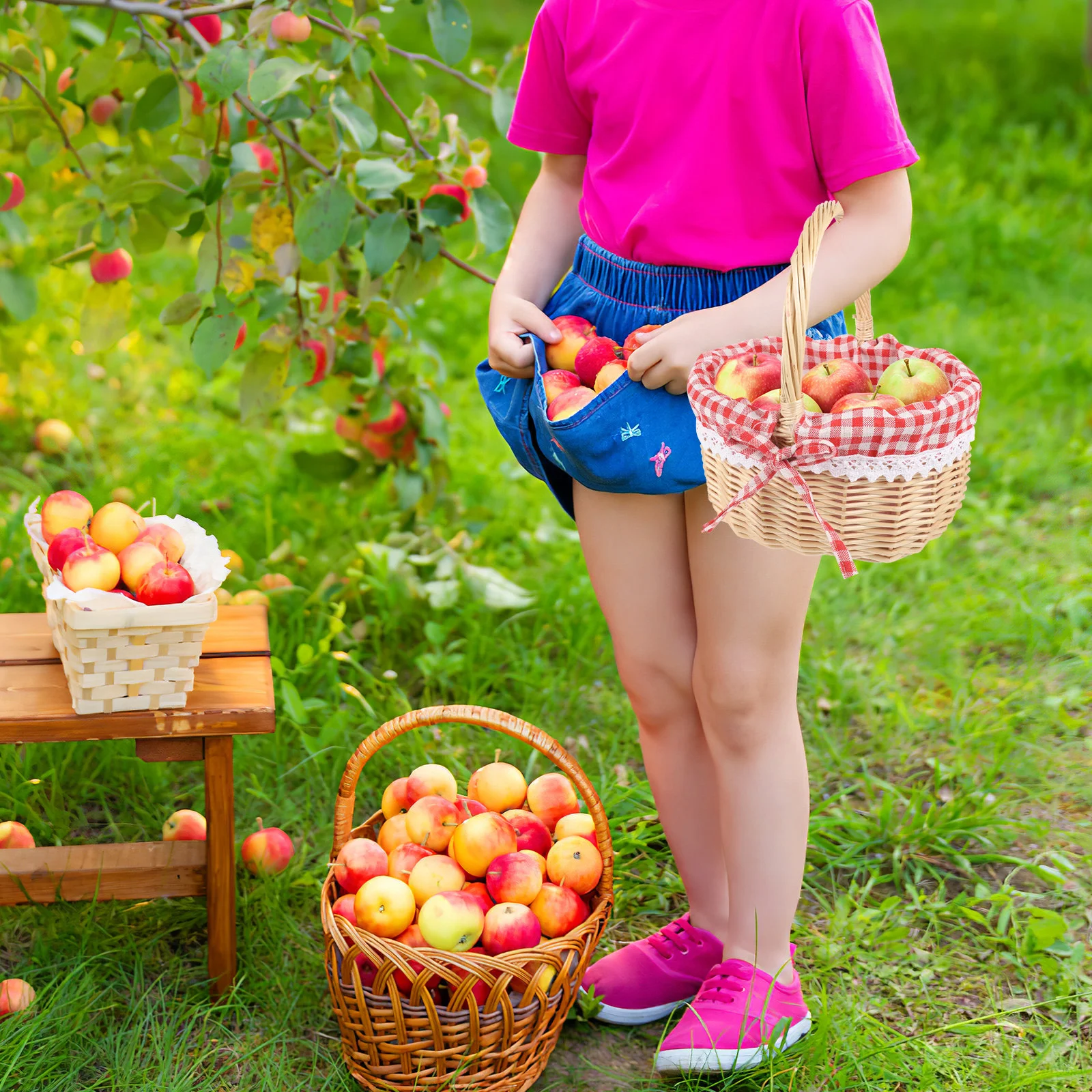 

Storage Flower Baskets Storage Wicker Woven Picnic Flower Willow Storage Flower Basketss With For Bread Fruit Handles Handheld