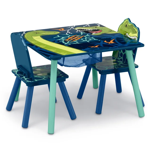 Ensemble table et 2 chaises en bois dinosaure pour enfants