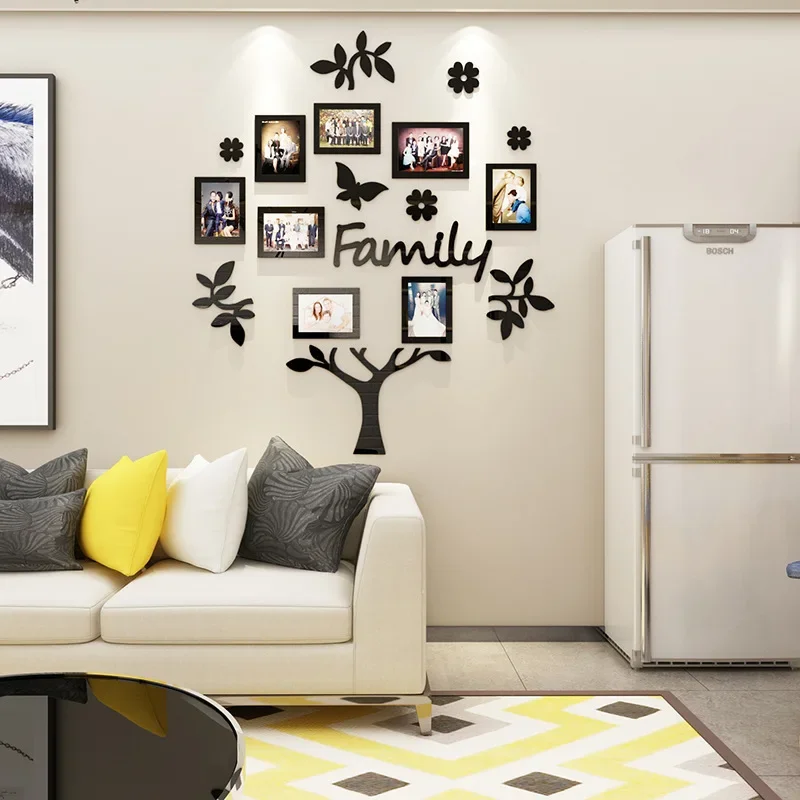 3D Acrylic Family Photo Tree Wall Stickers For Living Room DIY Photo Frame Tree