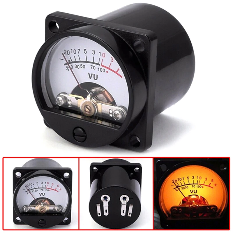 Pannello Ad Alta Precisione 6V-12V Vu Meter Lampadina Warm Back Light Registrazione Audio Level Amp Meter 1Pc