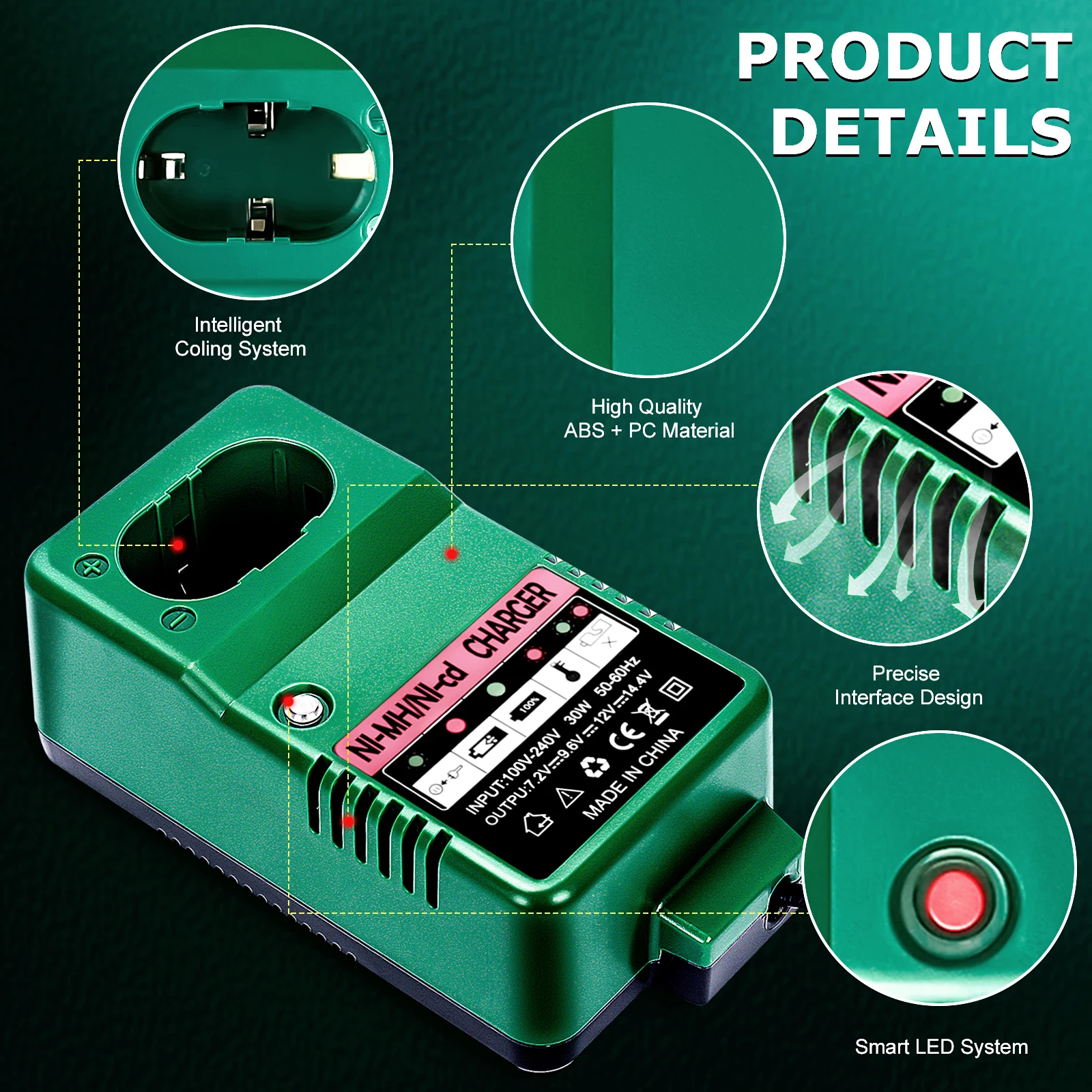 マキタ-電動工具用充電器7.2V, 9.6V, 14.4V, 12V,NI-CD V, 18V