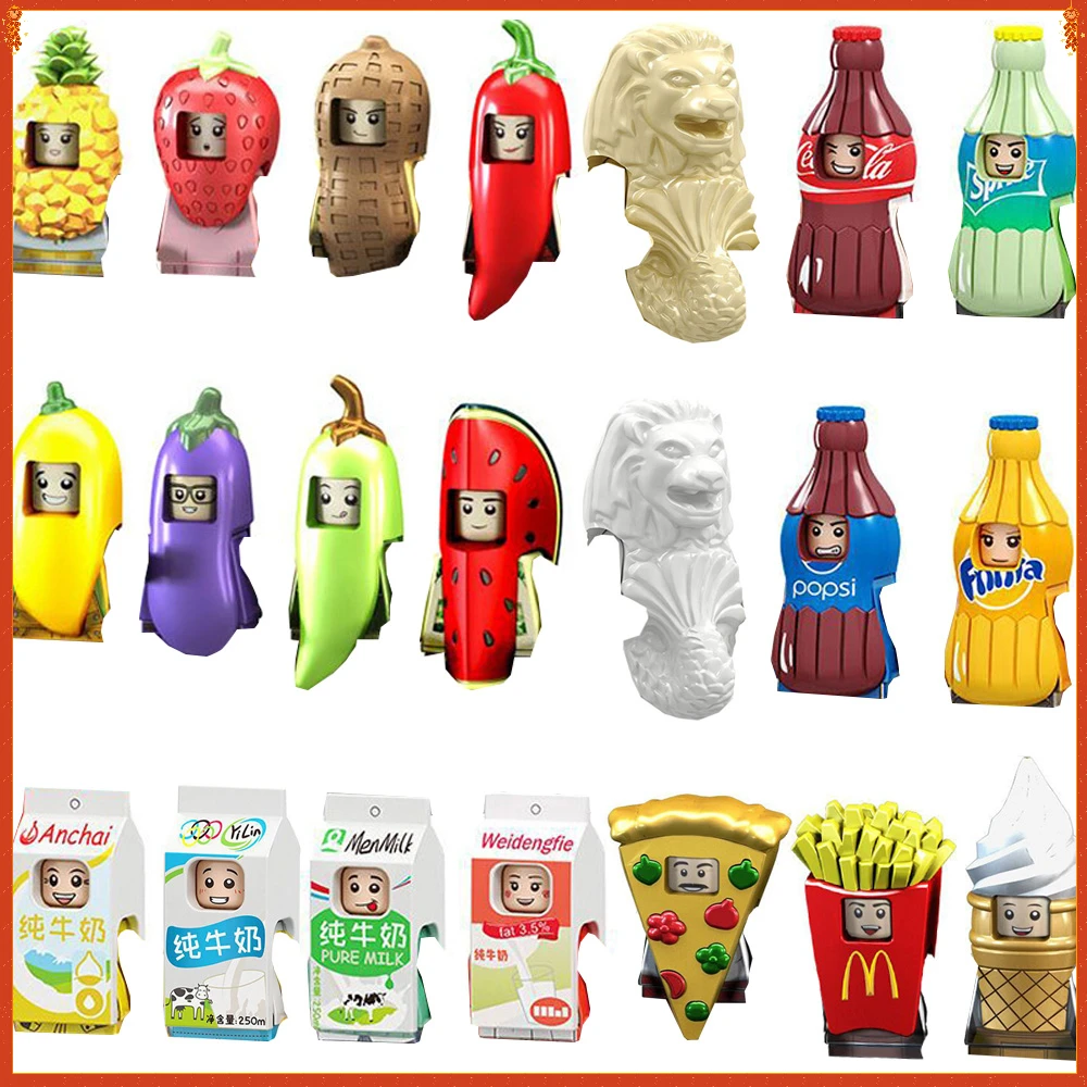 Hot Selling Food Series Building Blocks Doll Limited Edition Mini Action Figures Desktop Decorative Ornaments Kids Hobbies Gifts
