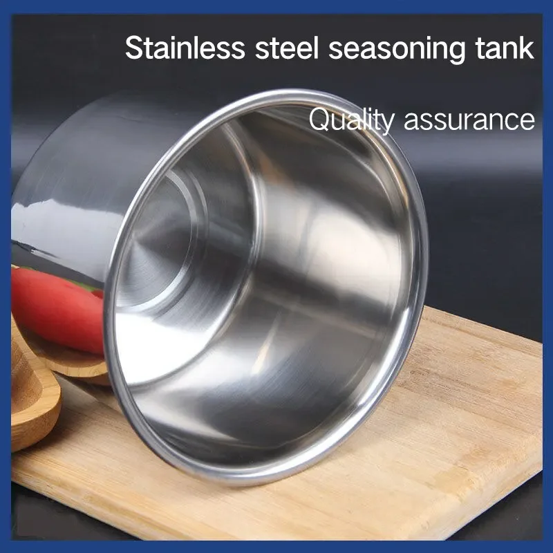 Stainless Steel Basin with Lid Rectangular Restaurant Commercial Milk Tea Shop Special Jam Ice Powder Pearl Seasoning