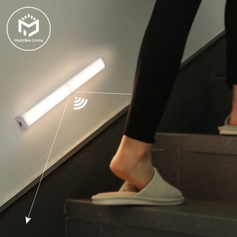 Rechargeable Motion Sensor Wireless LED Night Lights Bedroom Light Detector Wall Decorative Lamp Staircase Closet Room Lighting |