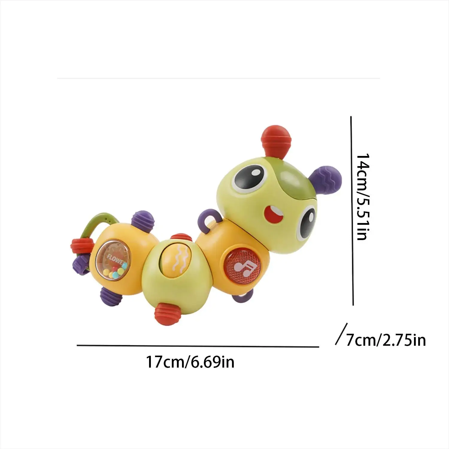 Baby's sound and light transition cartoon caterpillar, with lighting, music, puzzle and fun early education baby toys 6