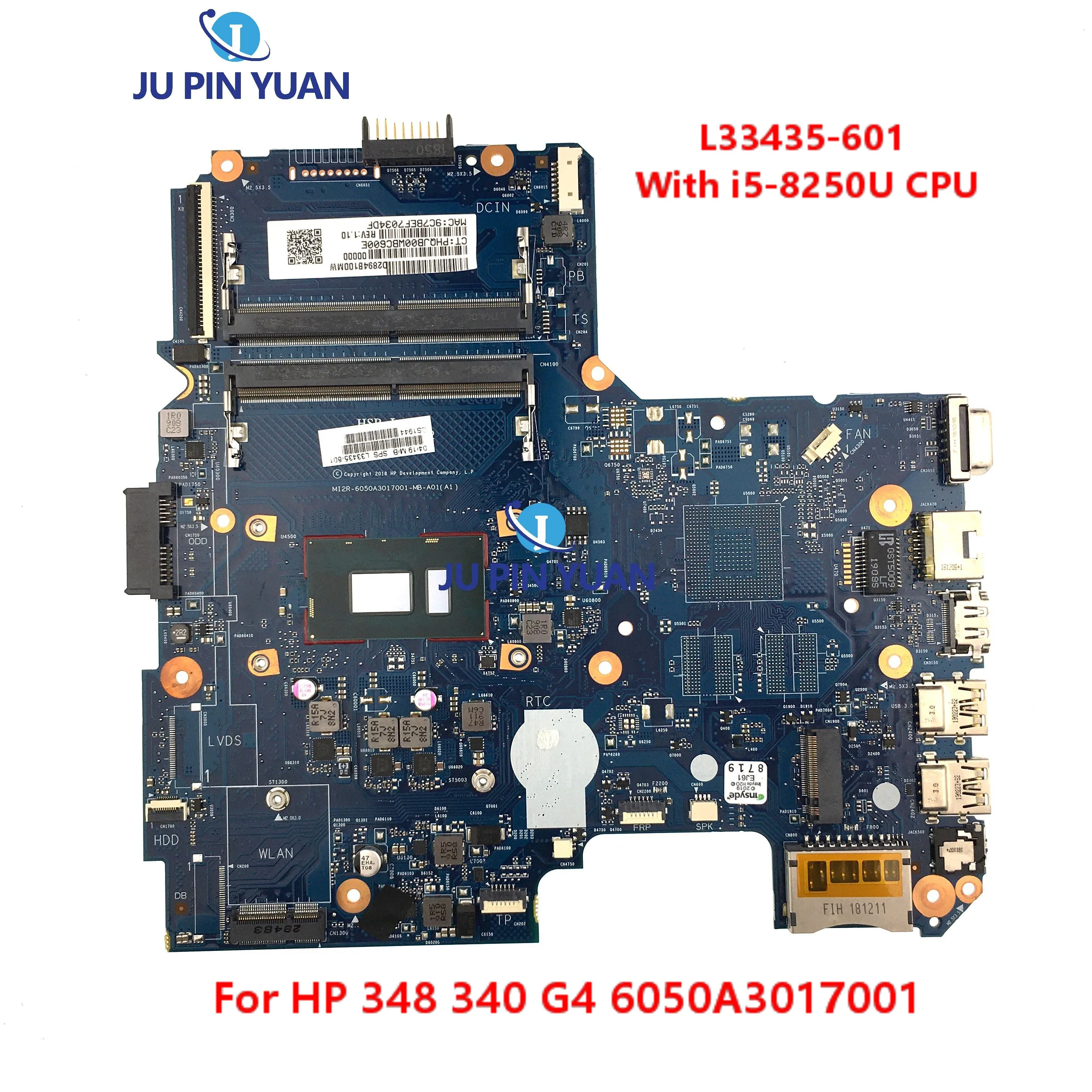 

L33435-601 With i5-8250U CPU For HP 348 340 G4 Laptop Motherboard 6050A3017001 Mainboard 100% Tested