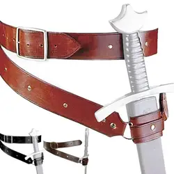 Men Medieval Renaissance Swords Holder Belt Waist Sheath Adult Larp Warrior Pirate Viking Knight Cosplay Leather Buckle Strap
