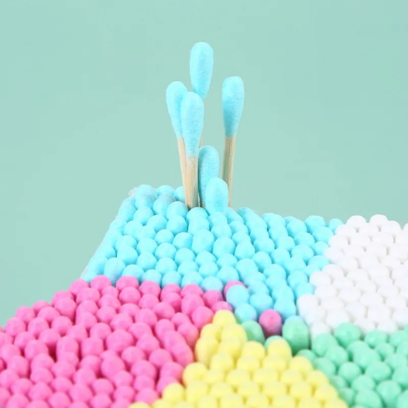 Cotton Swabs 500Pcs/Box Color Double-headed Cotton Swab Clean Sanitary Swab For Makeup Remover Ears Cosmetic Tool