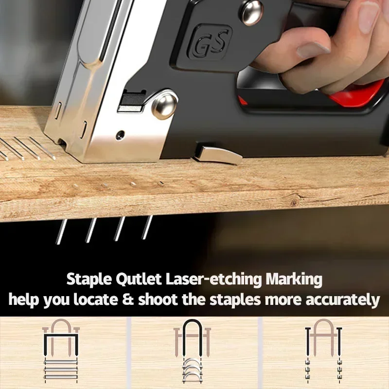 4 In 1 Nail Gun DIY Furniture Construction Stapler Upholstery Staple Gun With 3000 Staples Home Decor Carpentry Tools 2