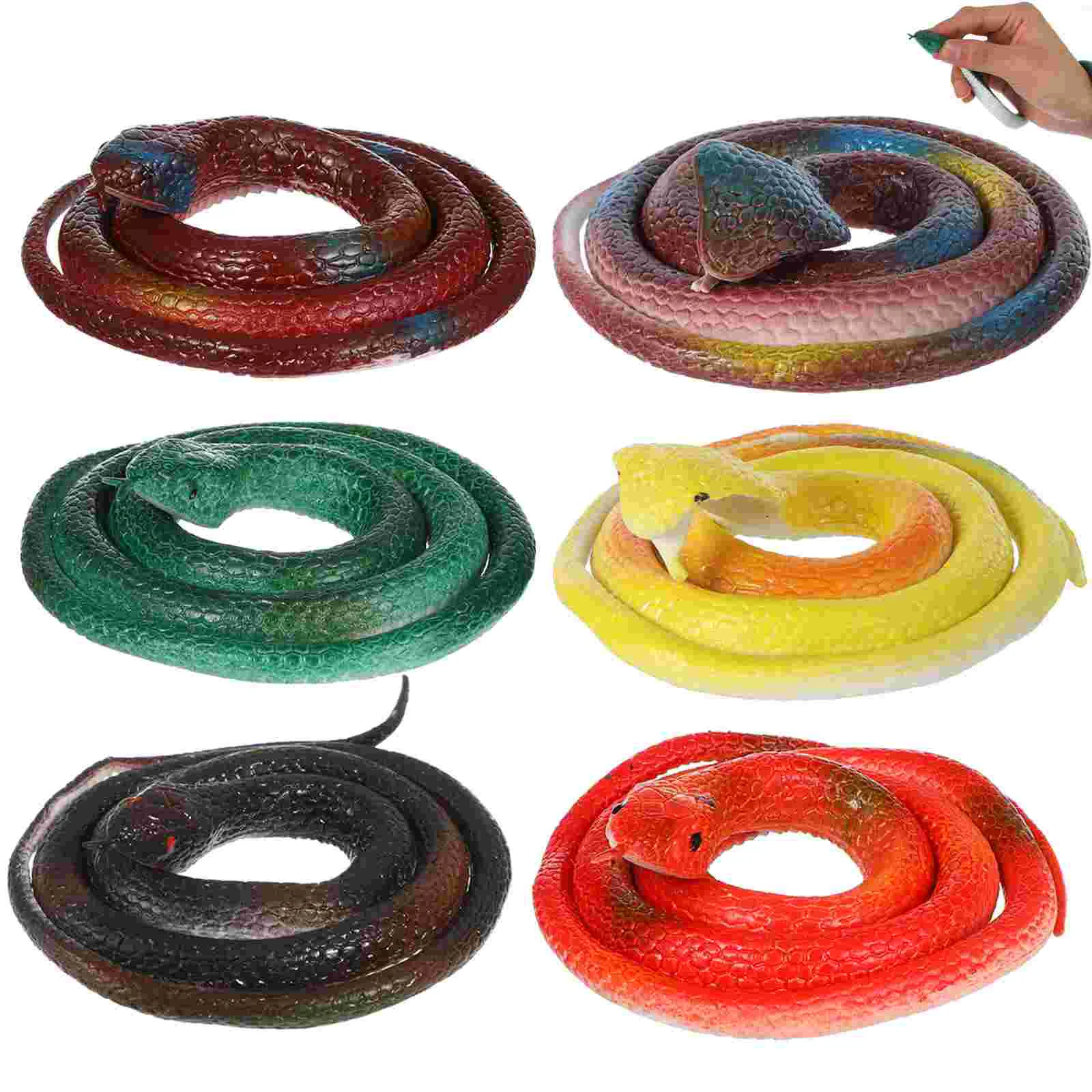 

6 Pcs Bulk Toys for Kids Fake Snakes Party Favor Rubber Simulated Halloween Pet