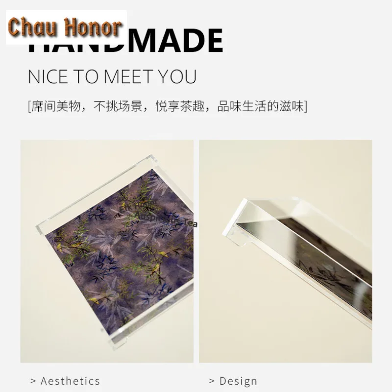 Concise Style Acrylic Pot Bearing Holder Gaiwan Heat Insulation Pad Dry Soaking Table Tea Tray Coasters Chinese Tea Set craft