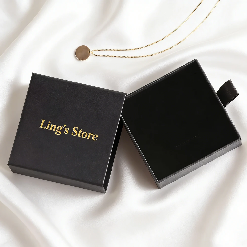 50 Stück Schmuckschachteln mit individuellem Logo für Ringe, Ohrringe, Halsketten, Anhänger, Armbänder, Broschen, Geschenkverpackung aus Karton für Mutter, Freund – Detail 5