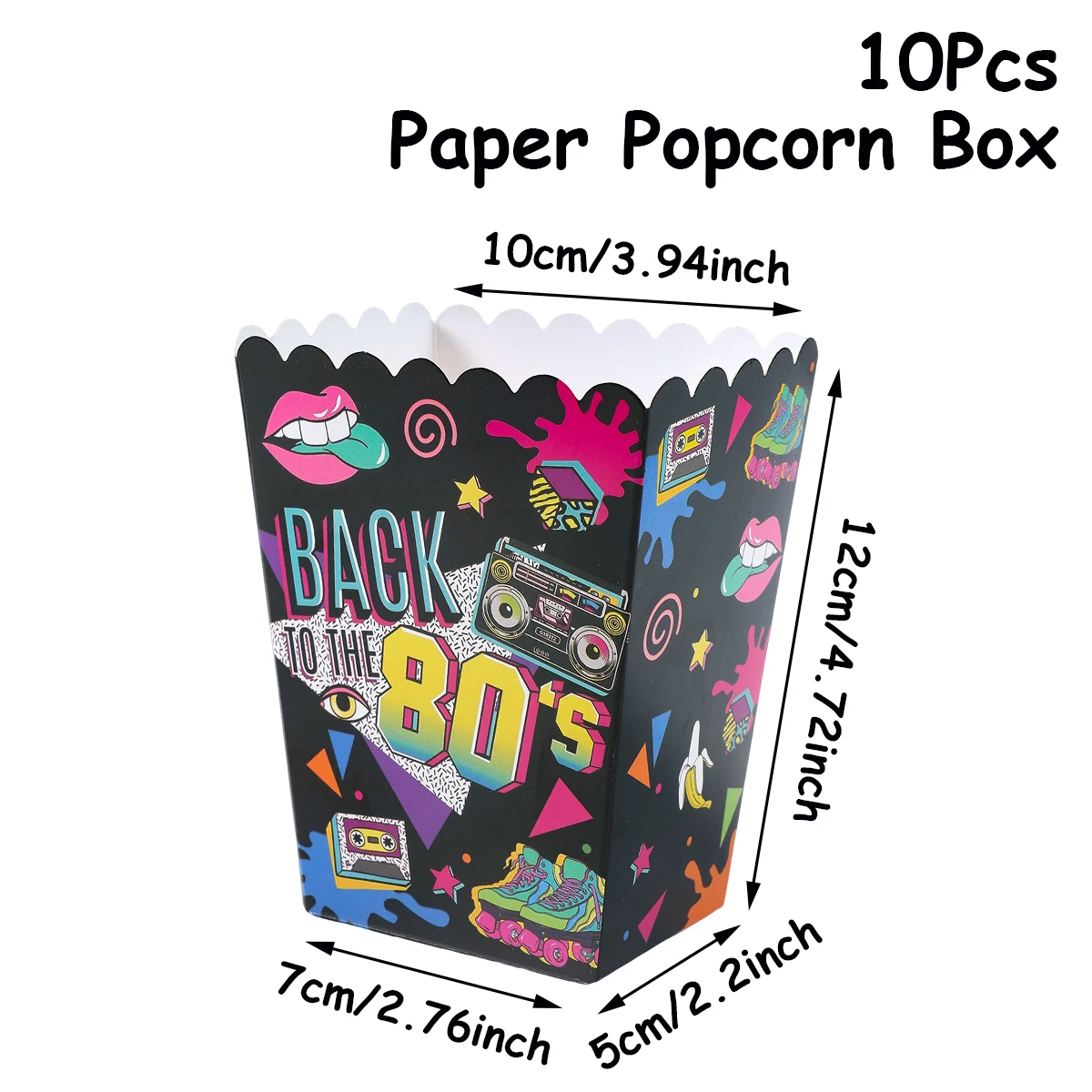 80er 90er Papier Popcorn Box Zurück in den 80er 90er Geburtstag Party Dekoration Erwachsene Geburtstag Party Supplies Geschenk Gefälligkeiten Jubiläum – Detail 5