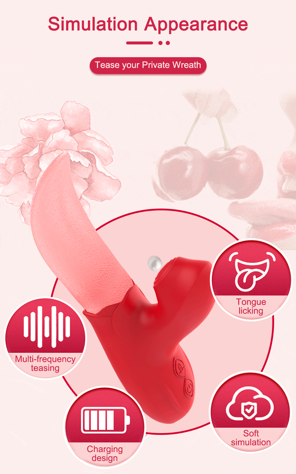 Rose Tongue Licking Sucker Vibrator For Women Nipple Clit Stimulator Love Egg Dildo Vibrating Massager Female Adult Sex Toys