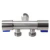 Double Handles Bathrooms Faucet Stainless Steels Cold Water Faucet Bathrooms Washing Machine Faucet Triangle Valve Accessories 6