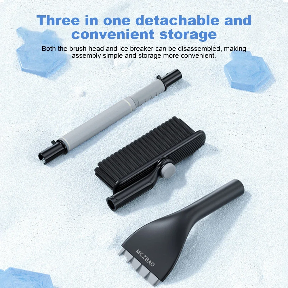 Windshield Shovel Snow Shovel Snow Ice Scraper Ice Deicing Tool Universal Snow Shovel Brush Telescopic Car Glass Deicing Cleaning Tool 2-in-1 Detachable Snows Ice Scraper Quick Clean Wash Tool