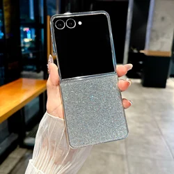 Luxurious Glitter Crystal Rhinestone Plating Hard Phone Case - Galaxy Z Flip7 (Crystal white)