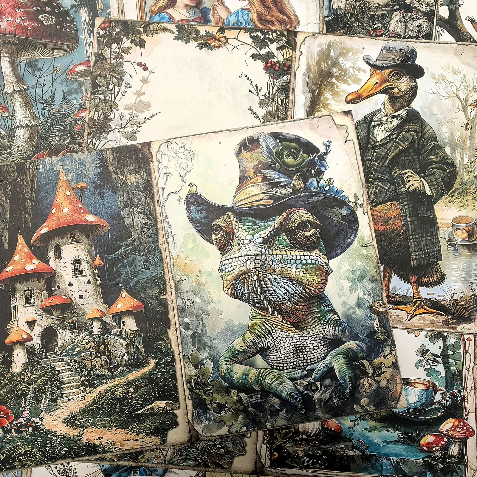 A5 Size Wonderland Mushroom Castle Princess Rabbit Junk Diary Magazine Scrapbooking 14Sheets Viguscraft