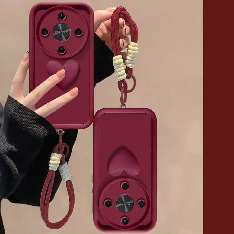 Shockproof Love Heart Hand Strap Phone Case with Enhanced Protection