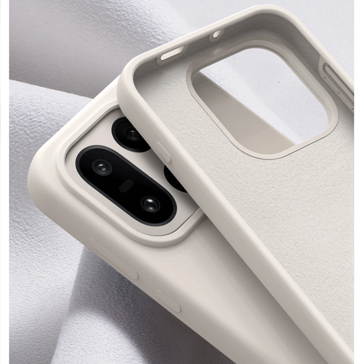 Shockproof Soft Liquid Silicone Case with Slim Fleece Protection Cover - Retail Package