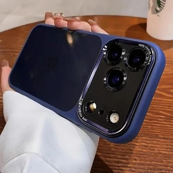 Premium Transparent Shockproof Phone Case with Lens Film Protection - iPhone 15 Plus (Blue)