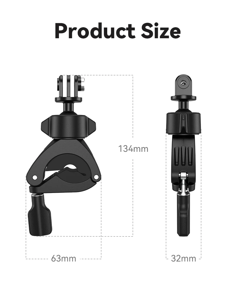 DJI/GoPro/Insta360 액션 카메라용 범용 자전거 튜브 클램프 마운트, 휴가 여행 및 야외 스포츠에 이상적인 액세서리