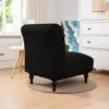 1Pc Armless Accent Chair Cover Slipcover, Slipper Chair Stretch Spandex Removable For Armless Chair Furniture Protector For Livi 3