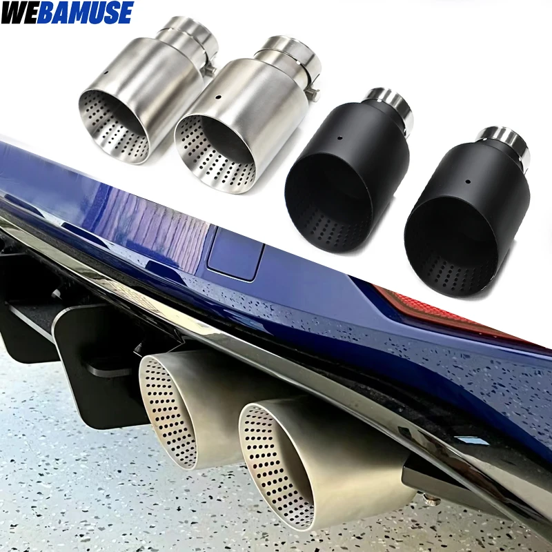 1 Pcs Matte Stainless Steel Car Exhaust Tip System Pipe Universal Exhaust Tip For VW GTI MK7 Golf7 Nozzle 63MM 60mm Muffler