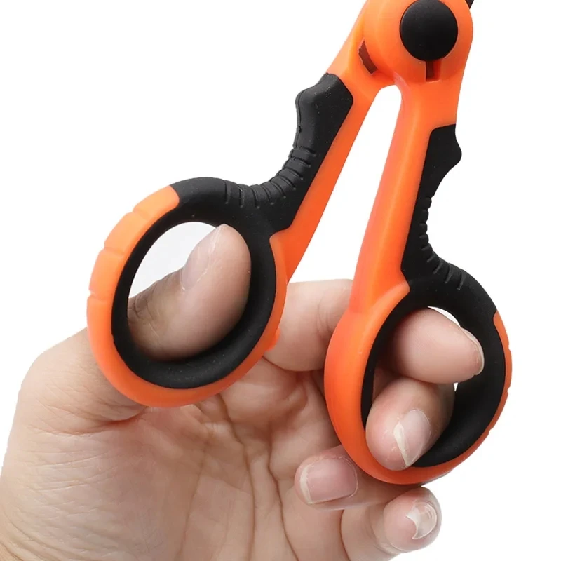 1Piece Stainless Steel Fishing Scissor Accessories Electrician Portable Scissors Plier Cut PE Braid Line Lure Carp Fishing Tools 4