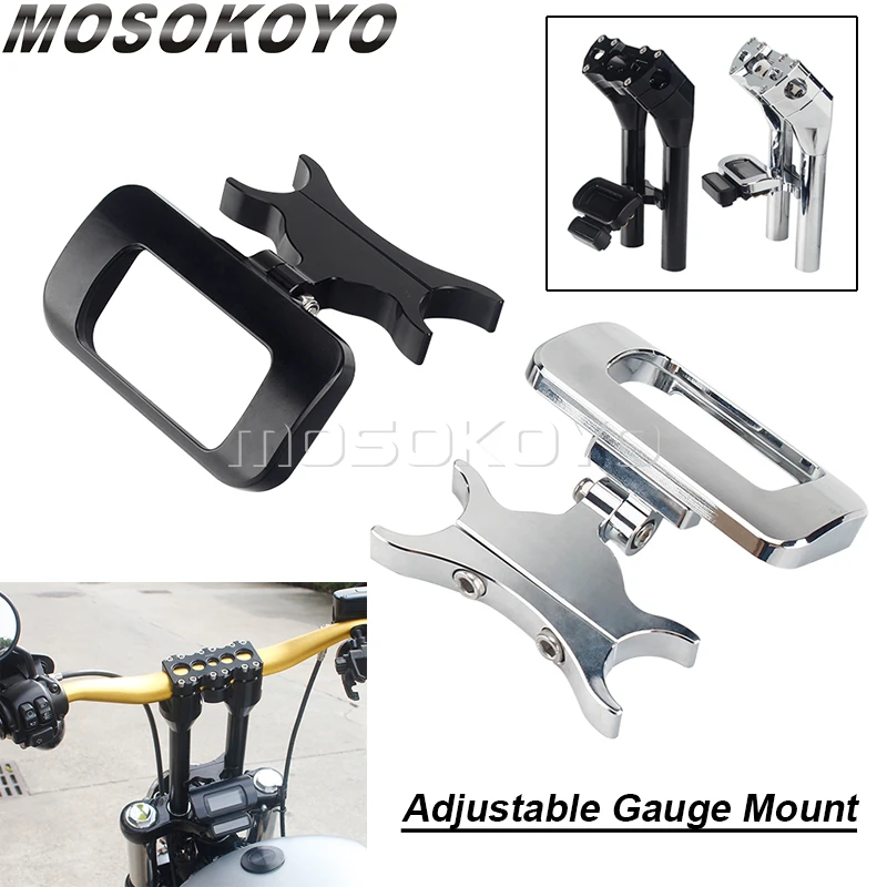 ClubStyleMotorcycleTBarGaugeMountAdjustableTachTachometer