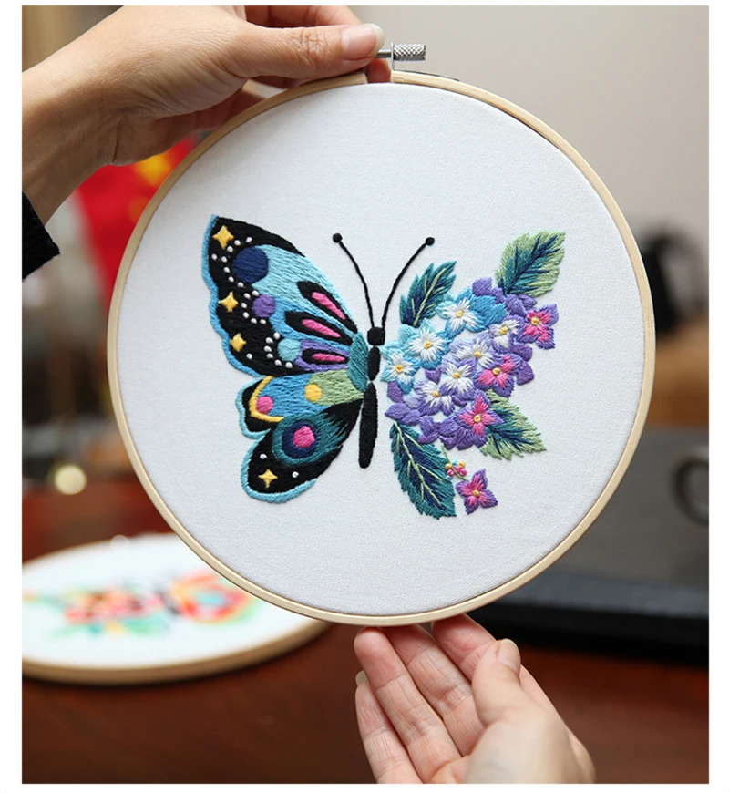 Description Picture 5 of itemFlower Butterfly Series Needlework Embroidery Kit Cross Stitch Materials Package Literary DIY Embroidery Semi-finished Products